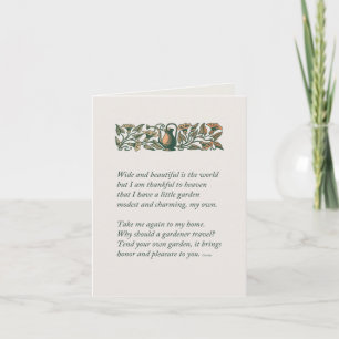 Cartão Vintage inspirational tend my home garden card