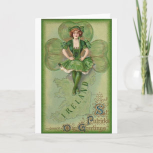 Cartão Vintage Irish Dancer St. Patrick's Day Card