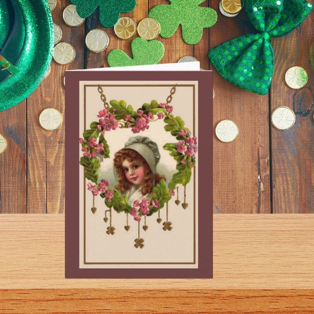 Cartão Vintage Irish Girl (Vintage Irish Girl Card)