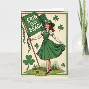 Cartão Vintage Irlandês Erin Go Bragh