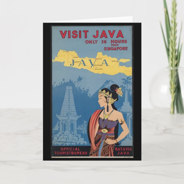 Cartão Vintage Java Indonesia (Frente)