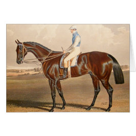 Cartão Vintage Jockey Em Racecavalo