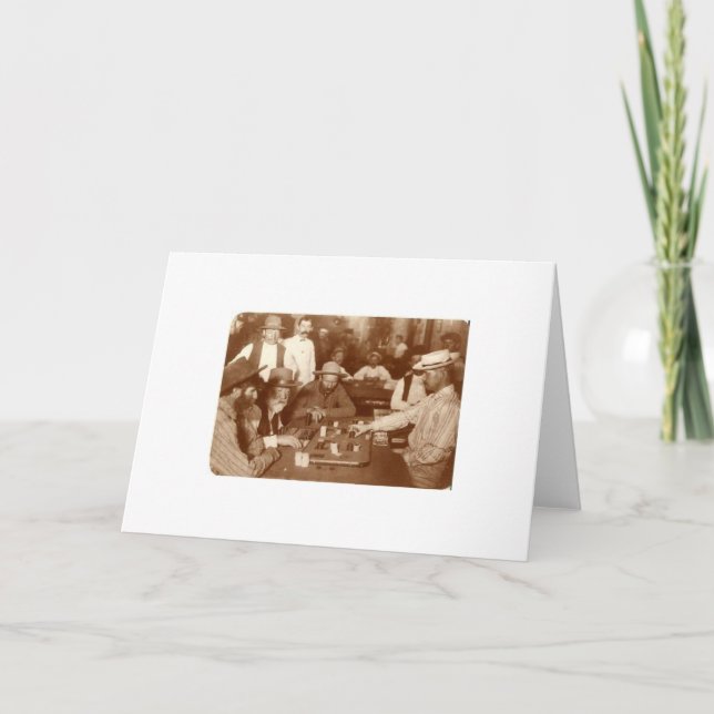 Cartão Vintage - Jogo num Salão, (Frente)
