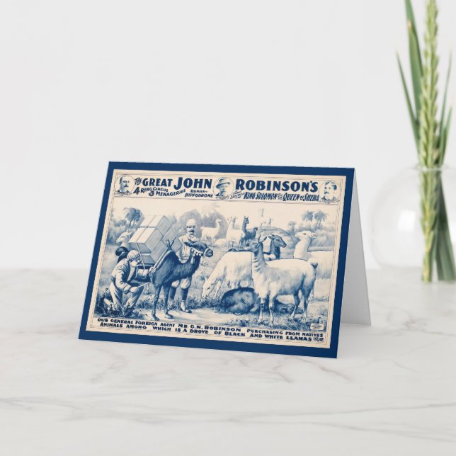 Cartão Vintage John Robinson Circus Poster (Frente)