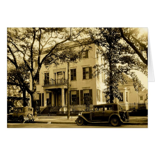 Cartão Vintage Jonathan Emanuel Mansion, Mobile Alabama (Frente Horizontal)