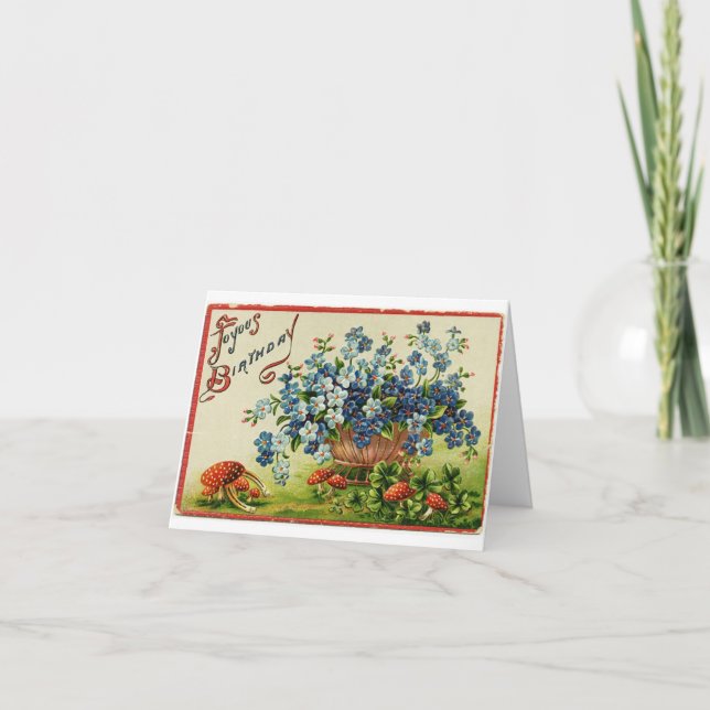 Cartão Vintage Joyous Birthday (Frente)