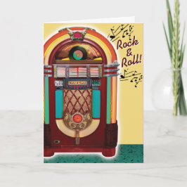 Cartão Vintage Juke Box Retro Birthday