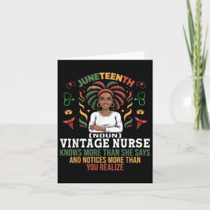 Cartão Vintage Juneteten Nurse Definition Funny Hospital