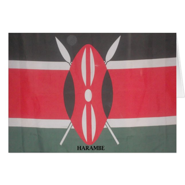 Cartão Vintage Kenya Flag Art Impressão (Frente Horizontal)