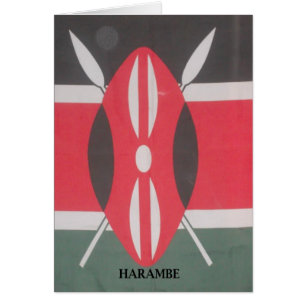 Cartão Vintage Kenya Flag Art Impressão