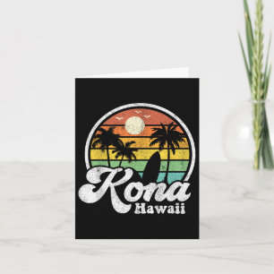 Cartão Vintage Kona Beach Hawaii Surf Hawaii Surfing 70