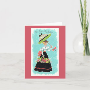 Cartão Vintage Lady Birthday Card