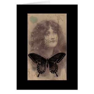 Cartão Vintage Lady Collage