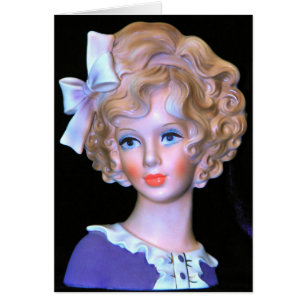 Cartão Vintage Lady Head Vase Flapper Girl Card