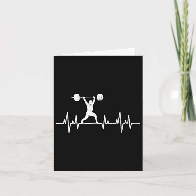 Cartão Vintage Levantando Poderes, Bodybuilding Heartbea (Frente)
