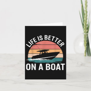 Cartão Vintage Life É Melhor Em Um Barco Capitão Barco P