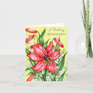 Cartão Vintage Lily Birthday Card