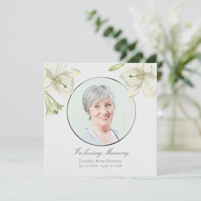 Cartão Vintage Lily Light Silver Sympathory (Em pé/Frente)