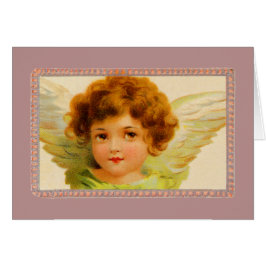 Cartão Vintage Little Girl Angel em Frame