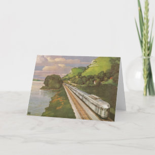 Cartão Vintage, Locomotive in Country