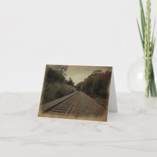 Cartão Vintage-look Autumn Railscape Notecard 2