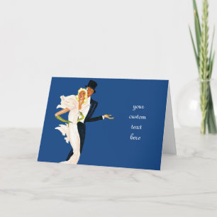 Cartão Vintage Love and Romance, Casal de Casamento Moder