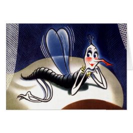 Cartão Vintage Madam Malaria Mosquito