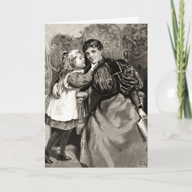 Cartão Vintage Madre e Filha (Frente)