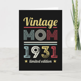 Cartão Vintage Mãe 1931 90 Birthday Gift Women