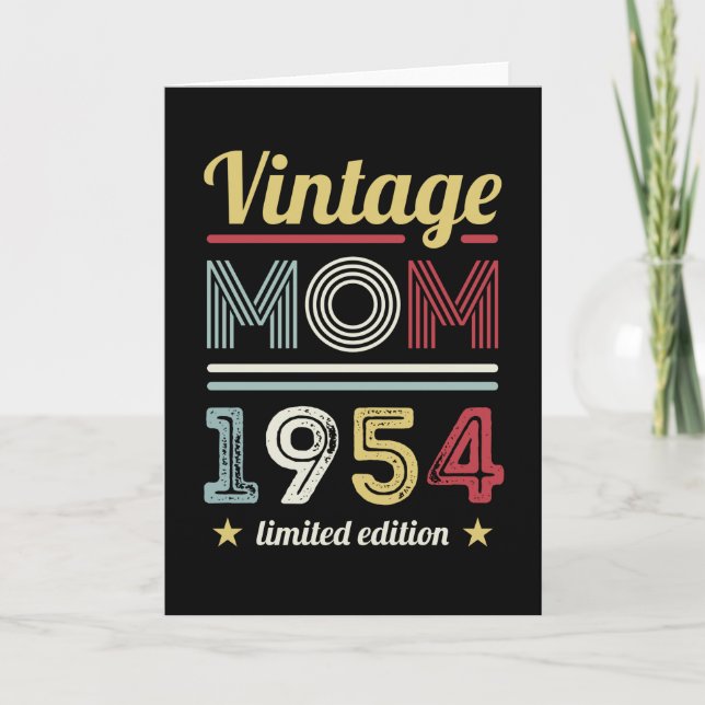 Cartão Vintage Mãe 1954 70 Birthday Gift Women (Frente)