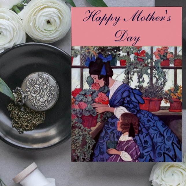 Cartão Vintage Mãe e Filho (Criador carregado)