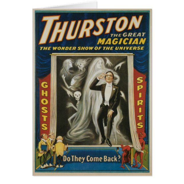 Cartão Vintage Magic Poster, Thurston, The Excelente Magg (Frente)