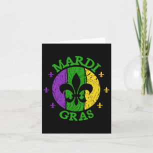 Cartão Vintage Mardi Gras Carnaval Vintage Retro Jester H