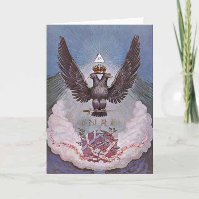 Cartão Vintage Masonic Impressão (Frente)