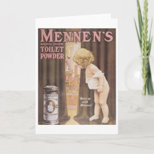 Cartão Vintage Mennen's Toilet Powder Peeking in Ba