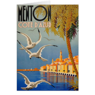 Cartão Vintage Menton CoTe D'azur