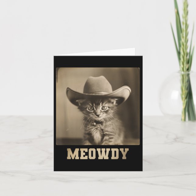 Cartão Vintage Meowdy Cat (Frente)
