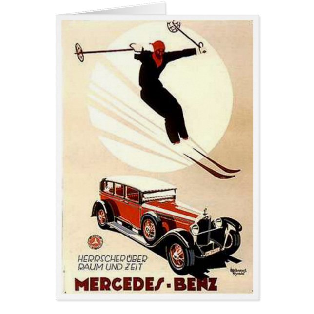 Cartão Vintage Mercedes Benz Ski Ad (Frente)