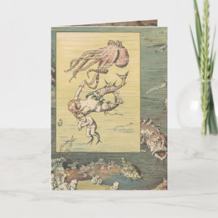 Cartão Vintage Mermaid Greeting card