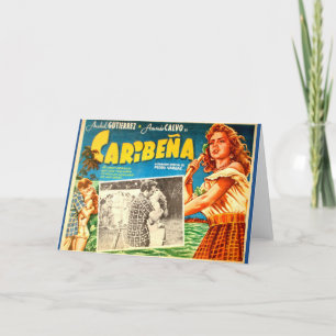 Cartão Vintage Mexican movie poster greeting card