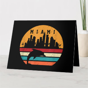 Cartão Vintage Miami Dolphin Silhouette Souvenir Dolp, 80