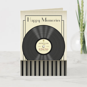 Cartão Vintage Microphone Vinyl Record Personalized Cards