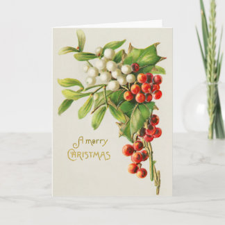 Cartão Vintage Mistletoe