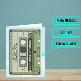 Cartão Vintage Mixtape Cassette Birthday