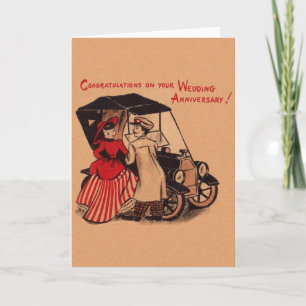 Cartão Vintage Model T Weding Annianiversation Card