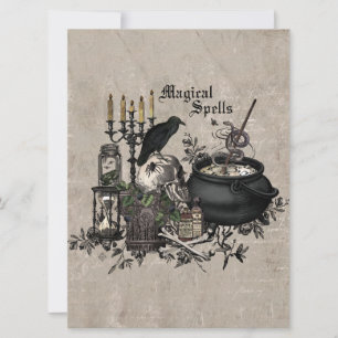 Cartão Vintage moderna Halloween WITCHES BREW