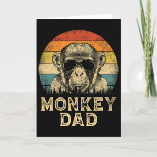 Cartão Vintage Monkey Pai Amantes de Macaco Papai Dia dos