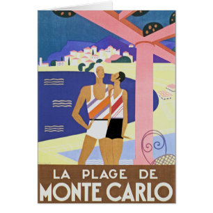 Cartão Vintage Monte - praia de Carlo