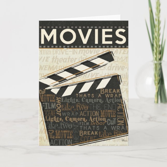 Cartão Vintage Movie Clapper (Frente)