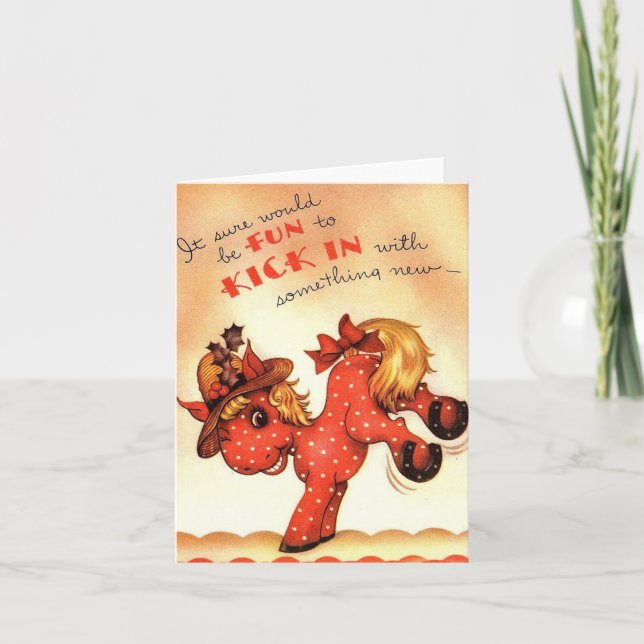 Cartão Vintage Mule Kick Holiday Card (Frente)